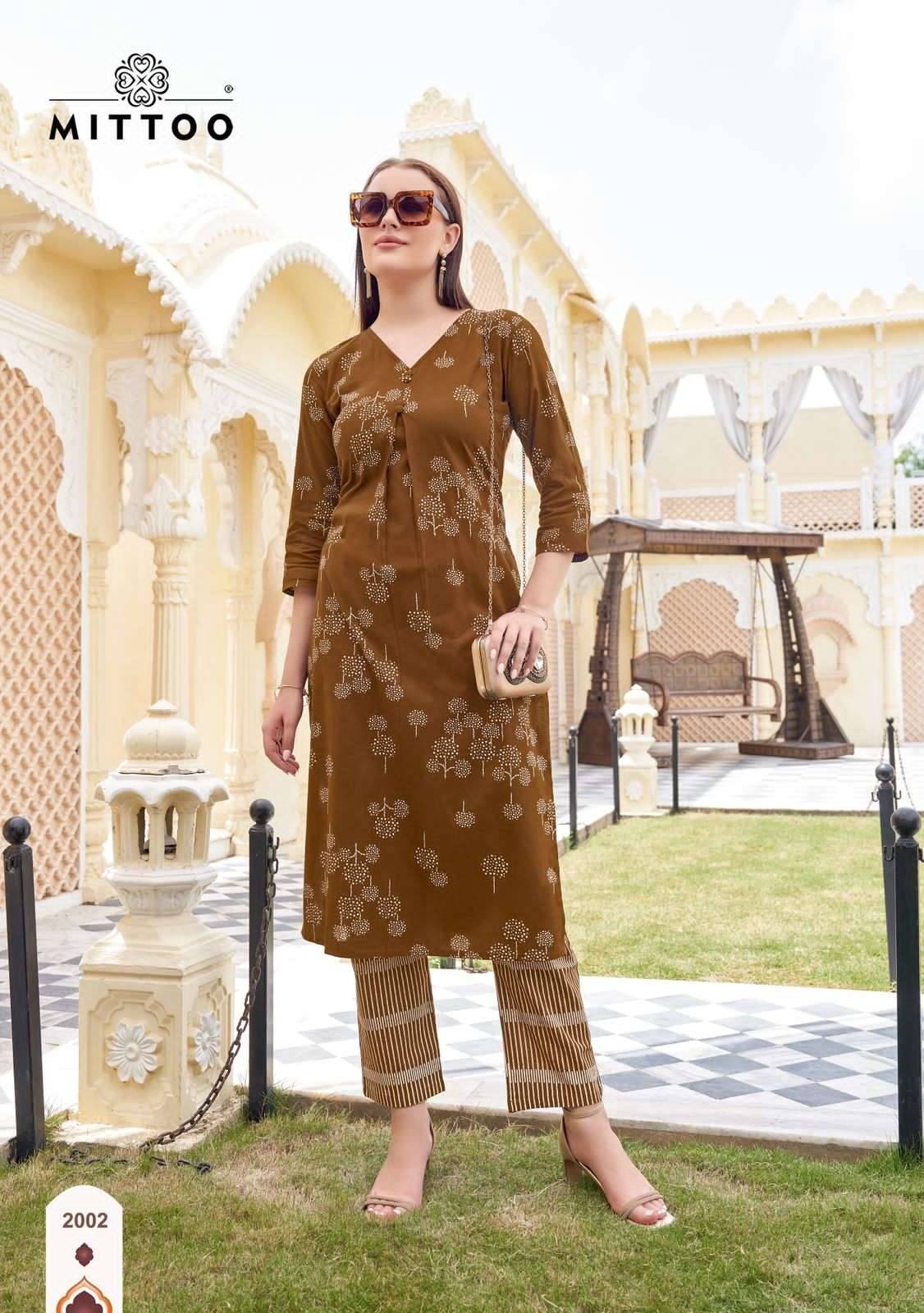  Floral Style By Mittoo 2001 To 2006 Series Beautiful Festive Suits Colorful Stylish Cotton Kurtis At Wholesale Price